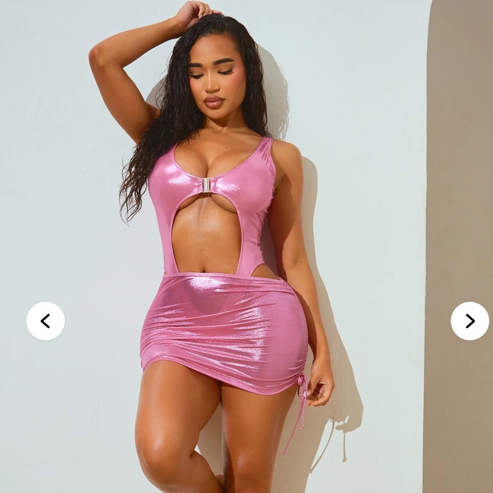 Pink One Piece Swimsuit Set